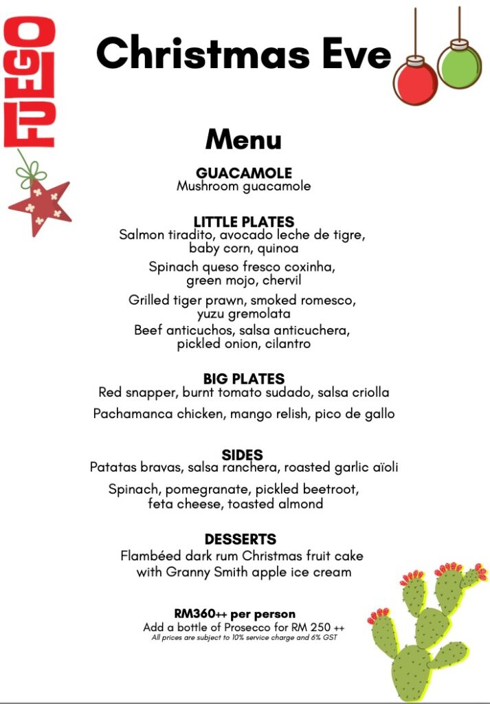 Fuego Christmas Eve Dinner 2024 Malaysia